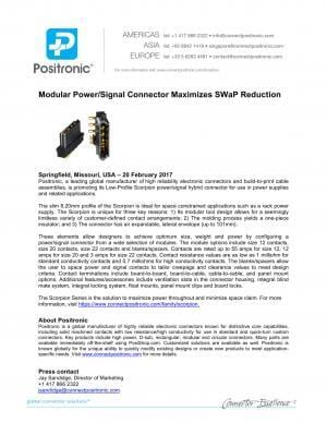 Modular Power/Signal Connector Maximizes SWaP Reduction