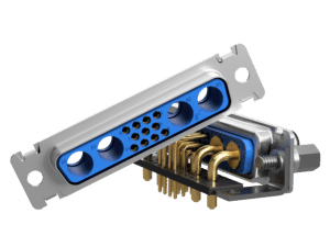 D-sub connectors for a combination of signal and power